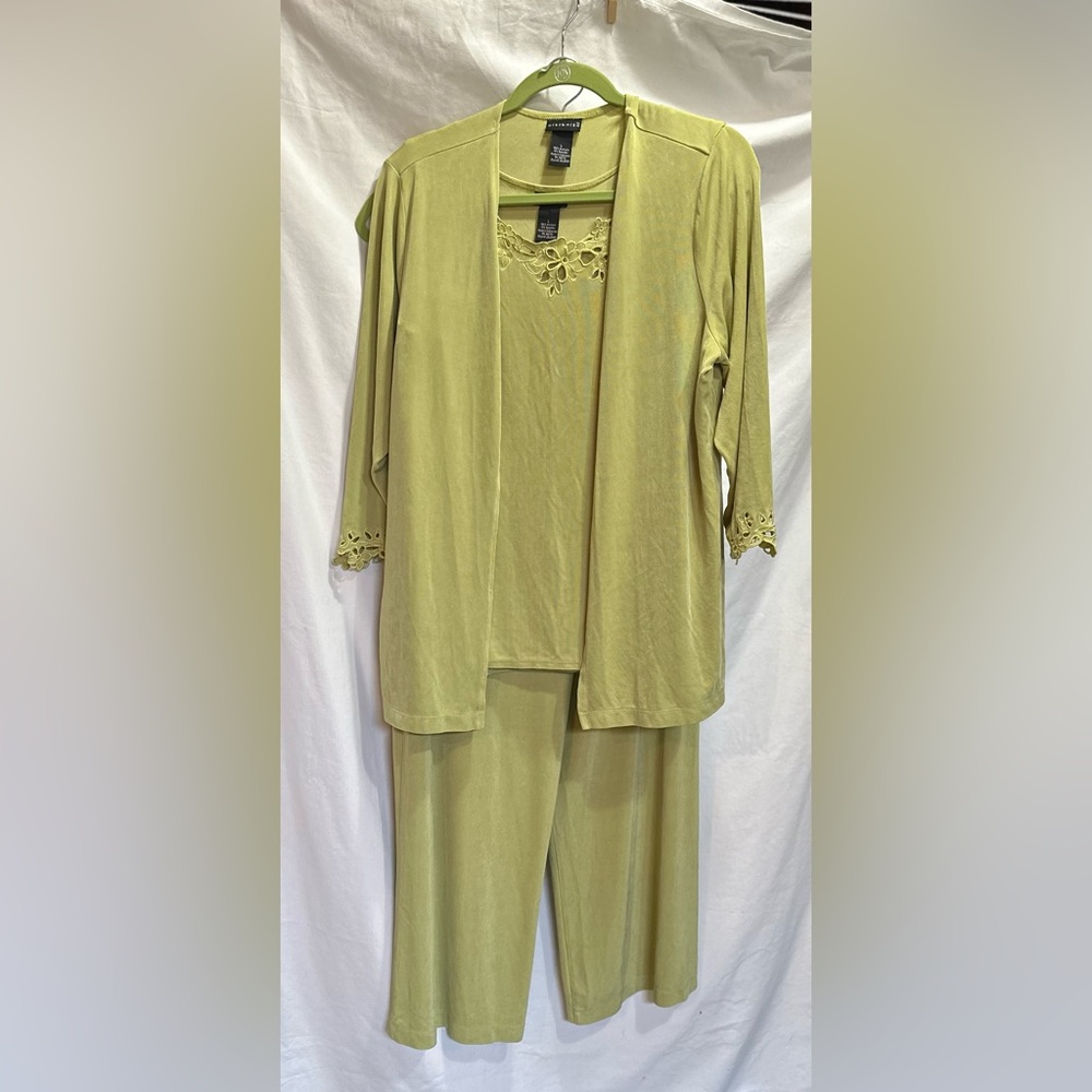 3-Piece Lime Green Set with Crochet Detail